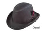 Godfather Structured Wool Felt Homburg with Bound 2” Brim Charcoal / Large